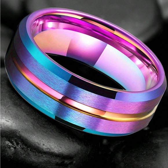 8mm Classical Stainless Steel Rings For Men Fashion Matte Finish High Polished - Picture 3 of 6
